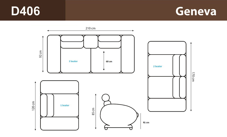 Geneva Leather Sofa Lounge Set